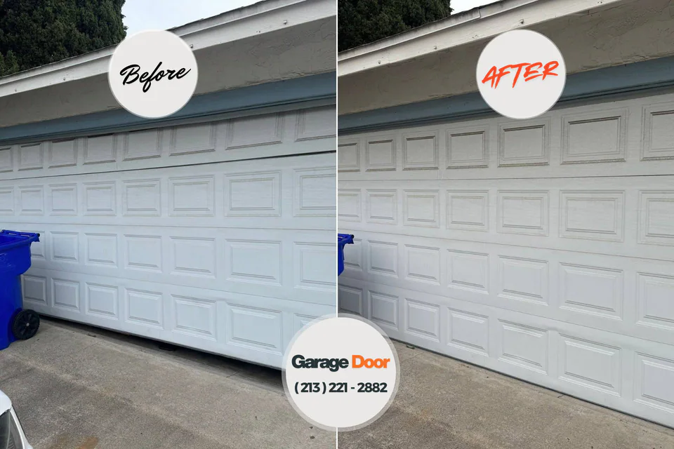 Before and after: garage door repair St. Helena, CA